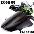 Blue and brown motorcycle windscreen for Kawasaki ZX-6R and ZX-10R models