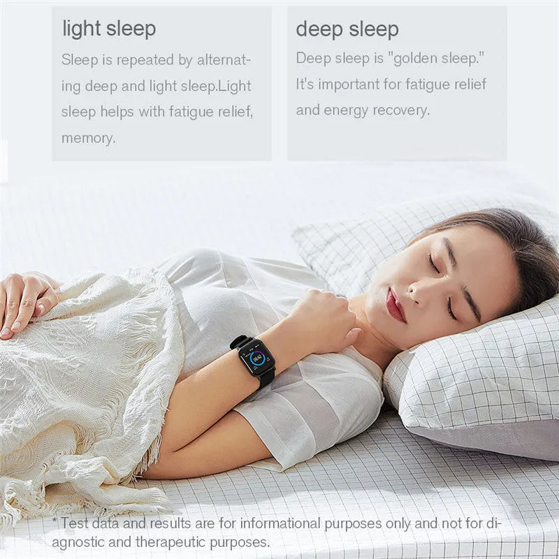 Black waterproof smart bracelet with 1.4 inch touchscreen display on silicone wristband