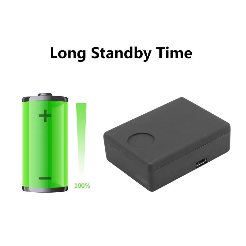 Black N9 mini car GPS tracker X009 with removable back cover showing SIM card slot
