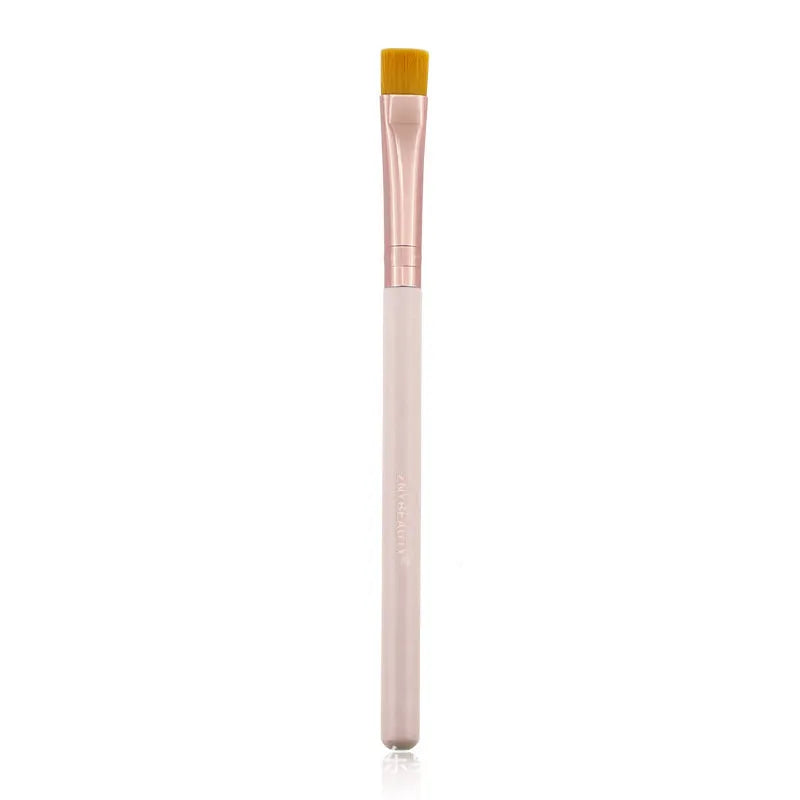 26 pink makeup brushes with wooden handles in a pink PU carry case