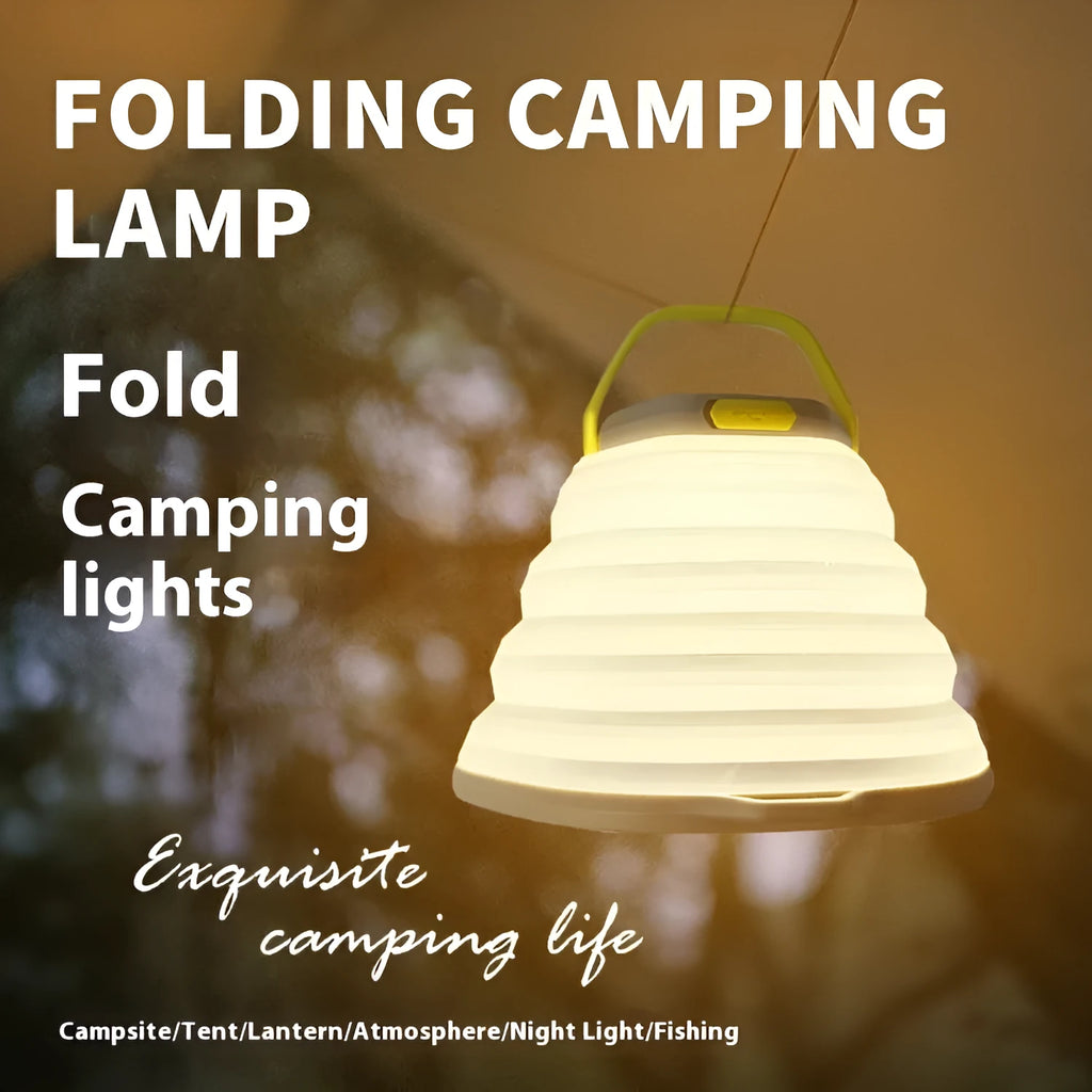 White camping lamp with large capacity lighting and lithium battery for tent illumination