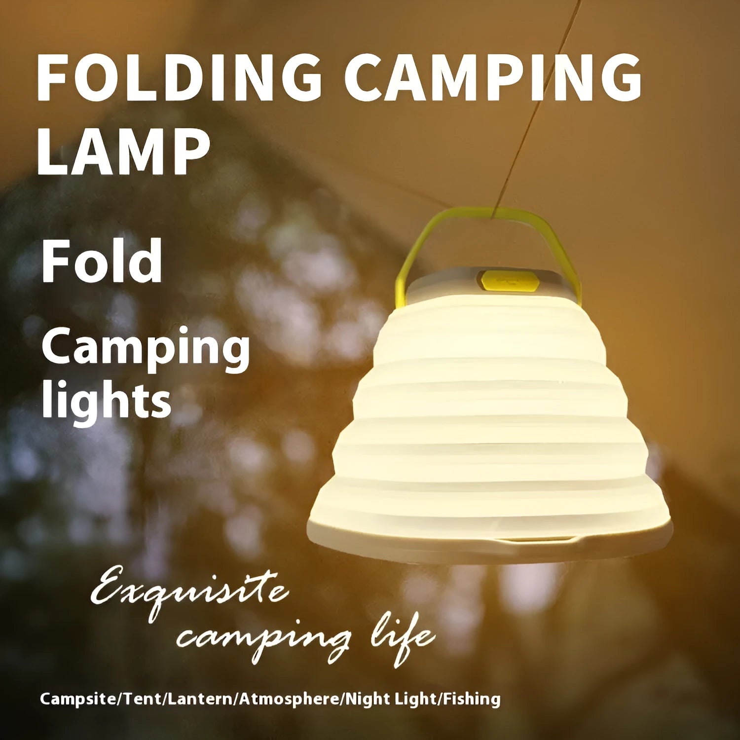 White camping lamp with large capacity lighting and lithium battery for tent illumination