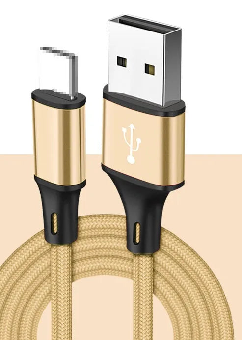 2m mobile phone charging cable with TYPE-C connector in multiple colour options