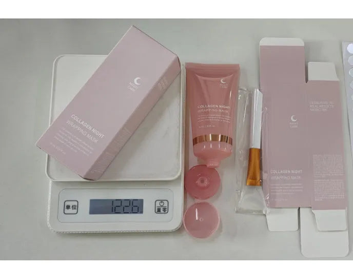 75ml collagen night face mask with application brush for firming and hydration