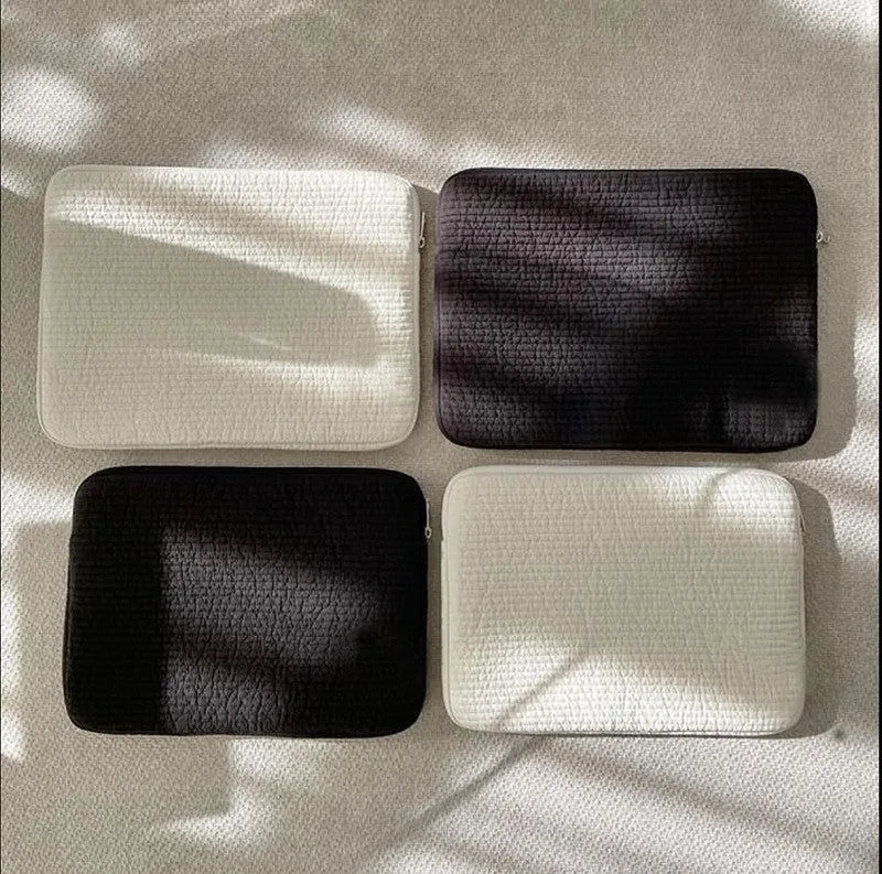 Hand-held anti-seismic laptop bag in cotton cloth for tablet protection