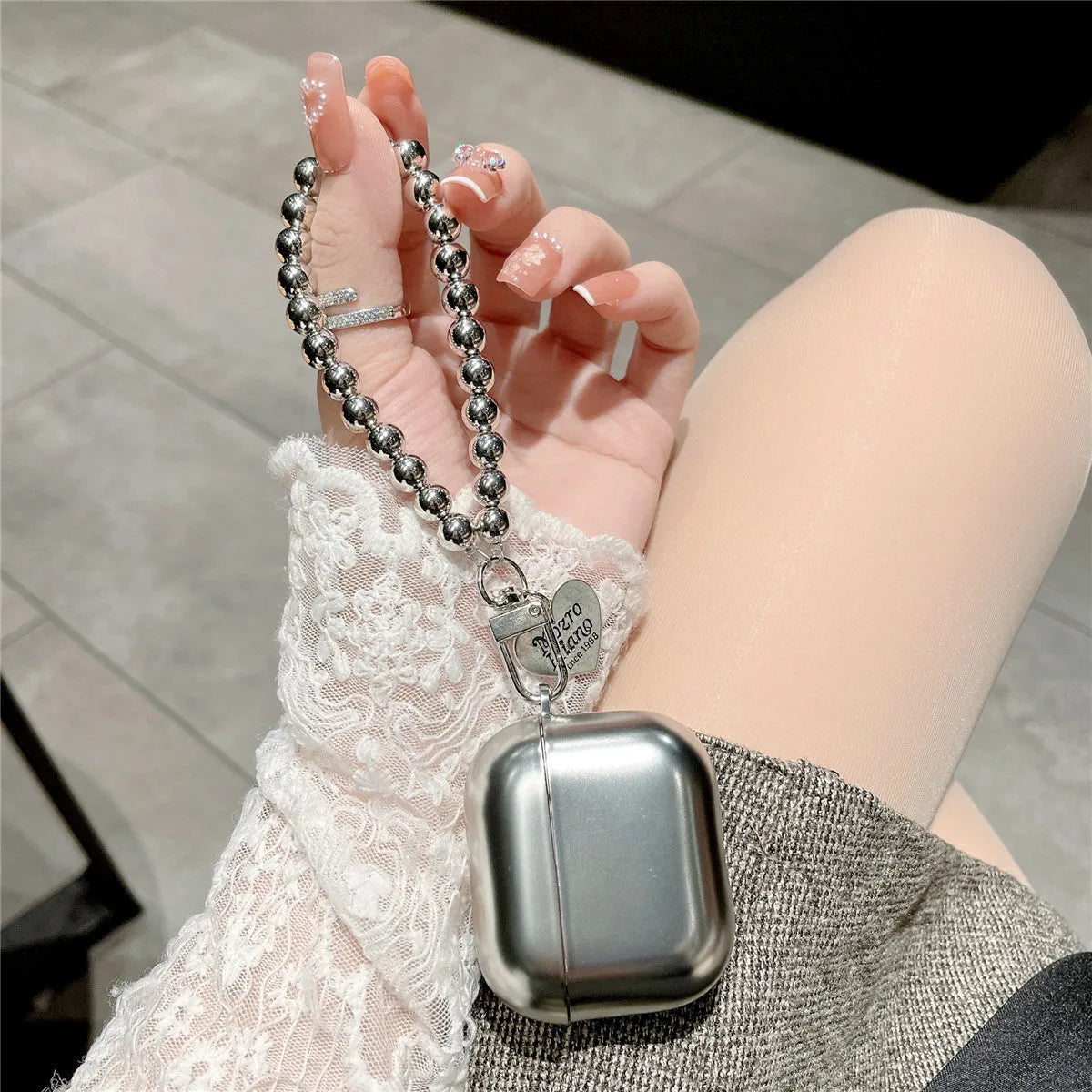 Matte plating TPU protective case with bracelet for AirPods 1-4 and Pro models