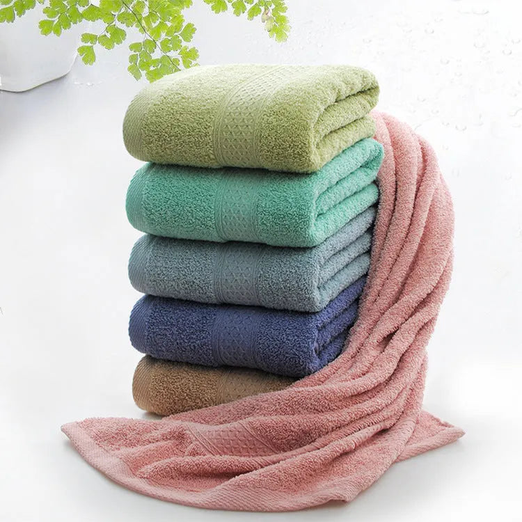 Thickened cotton blend bath and beach towel shown in Apple Green colour.