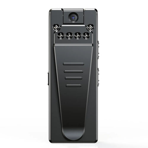 Black 1080p HD digital video camera with 90-degree rotation capability for flexible positioning