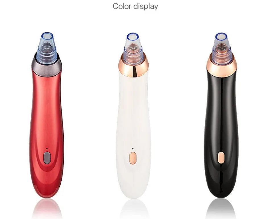 Electric blackhead remover device with vacuum suction function and multiple nozzle attachments