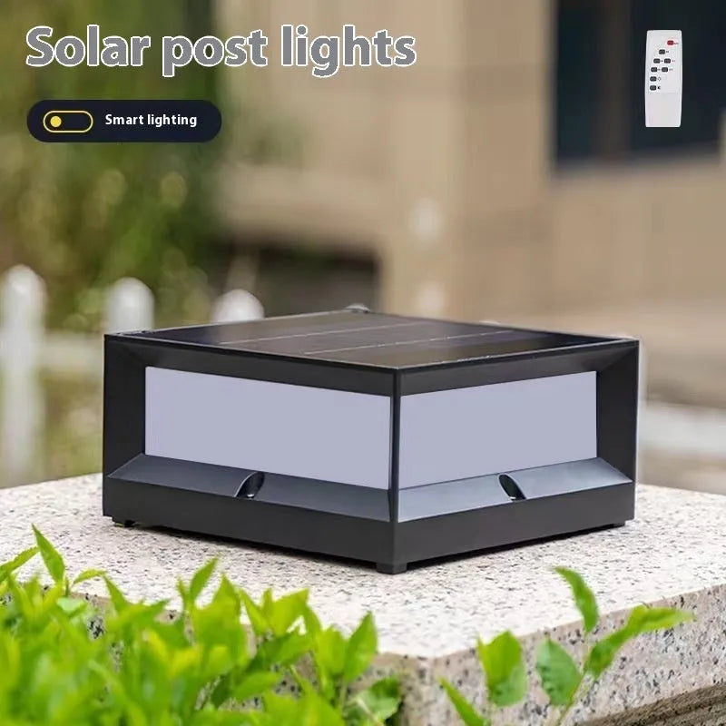 Outdoor solar aluminium column light with IP54 waterproof rating in two size options