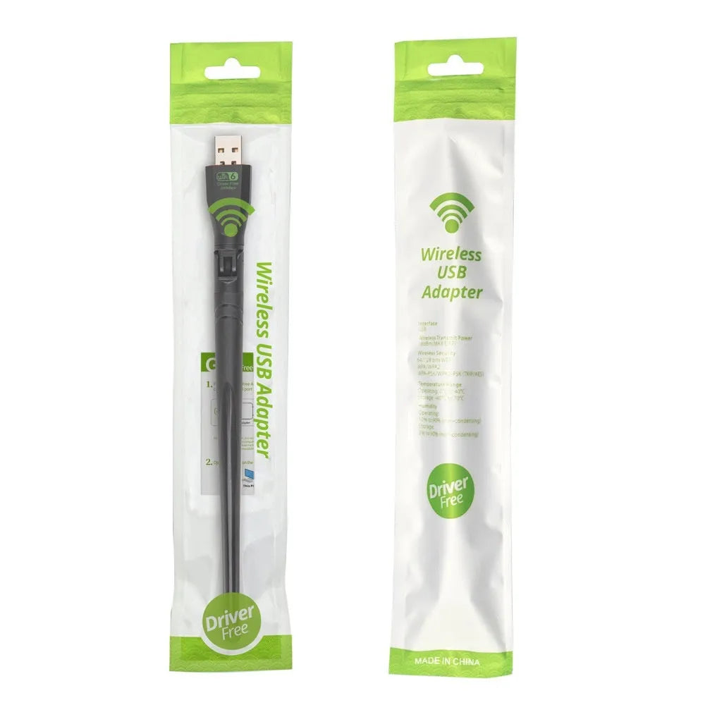 Black USB WiFi6 wireless network card with receiver and transmitter functions