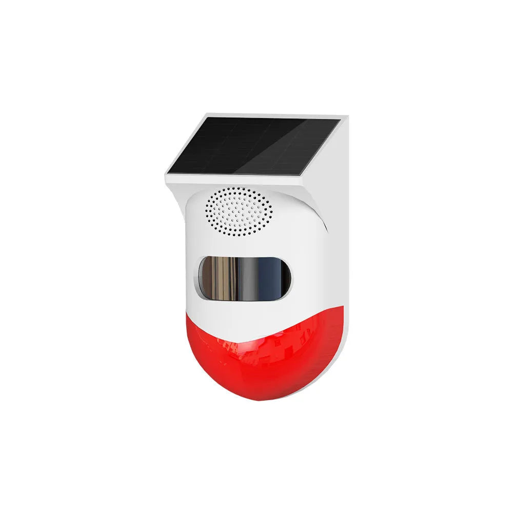 Solar-powered infrared security alarm with GSM and WiFi connectivity for outdoor installation