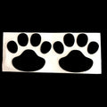 PVC dog footprint car sticker in black, gold, red, and silver colour options, measuring 7cm.