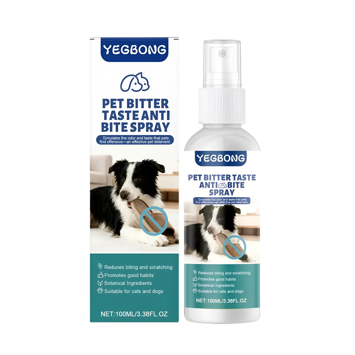 100ml pet bitter taste anti bite spray bottle for dogs and cats, anti-chewing training aid