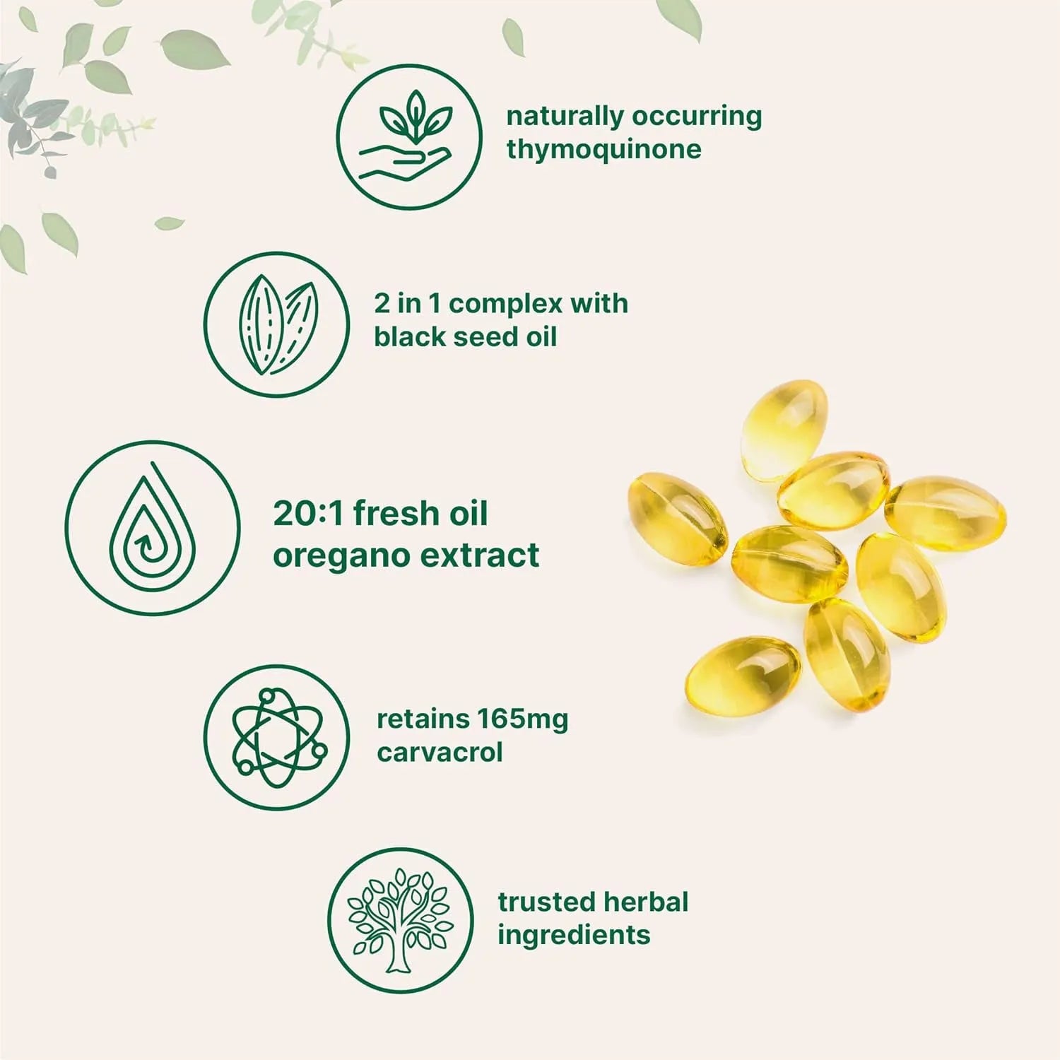 Pack of Butter Black Seed Oil Soft Gelatine Capsules, showing 180 or 300 count option.
