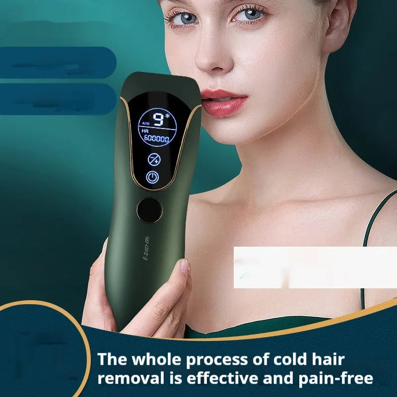 Freezing point hair removal device in white colour with sundial design and ice cooling function