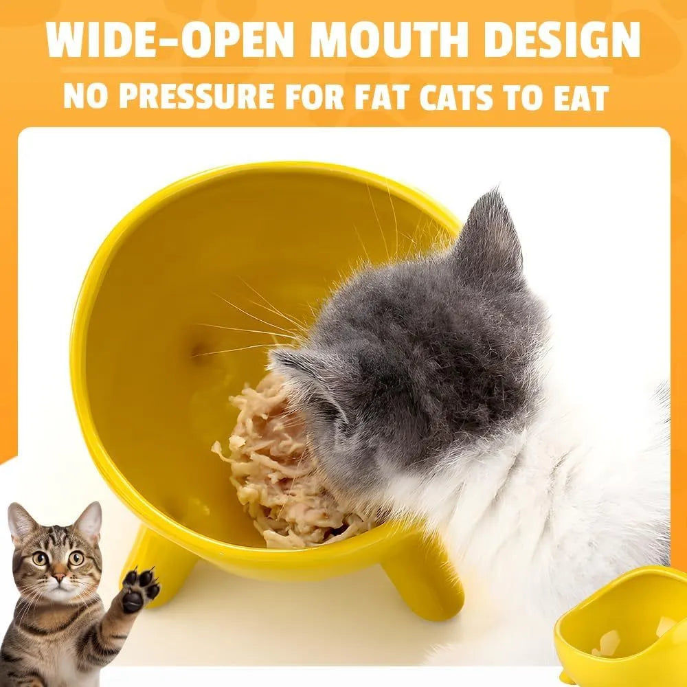 Green ceramic pet food bowl with four legs and a wide, rounded opening.