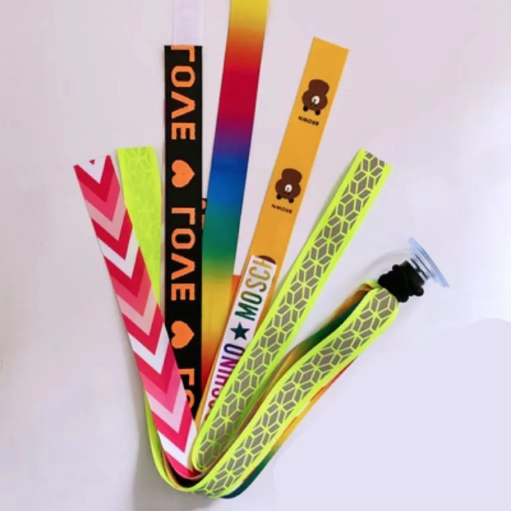 Decorative ribbon streamer for a child's ski or skating helmet in various colour options.