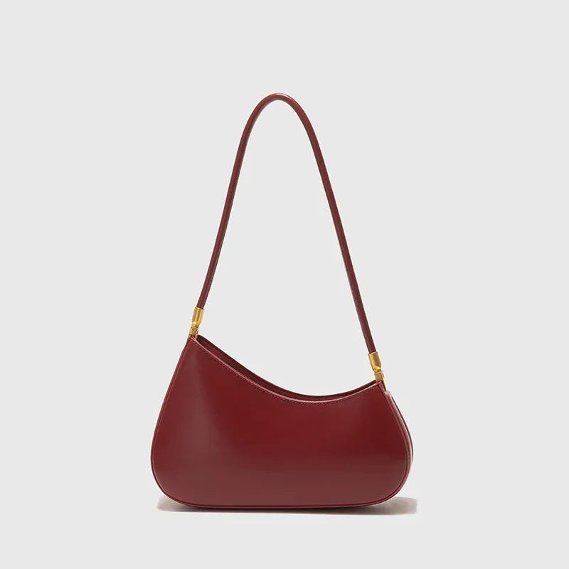 Women's retro oval underarm bag in sandwich pocket design showing seven colour options