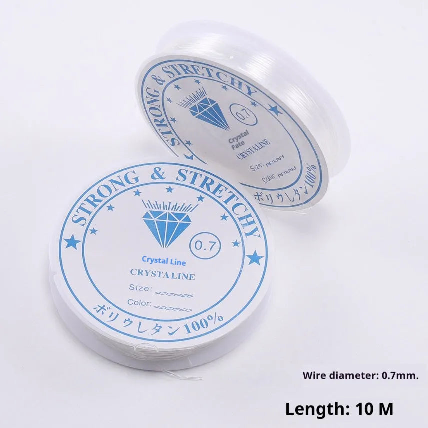 Transparent white elastic fishing line reel for jewellery making with multiple diameter options