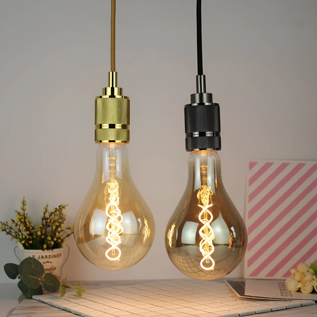 A110 double spiral LED soft light strip in gold or grey finish measuring 110mm x 200mm