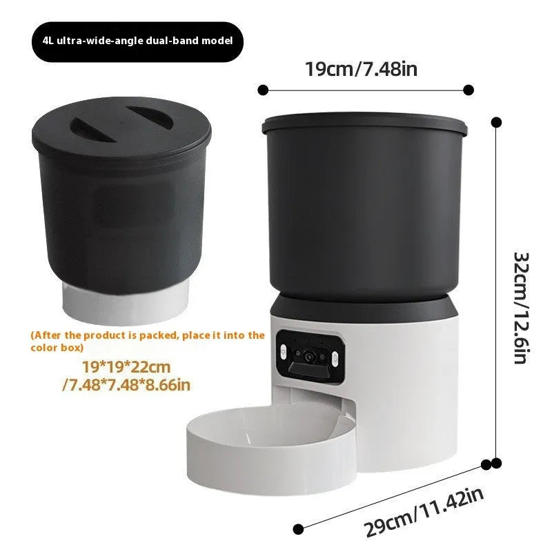 4 litre smart pet feeder with timing function and remote monitoring options for cats and dogs
