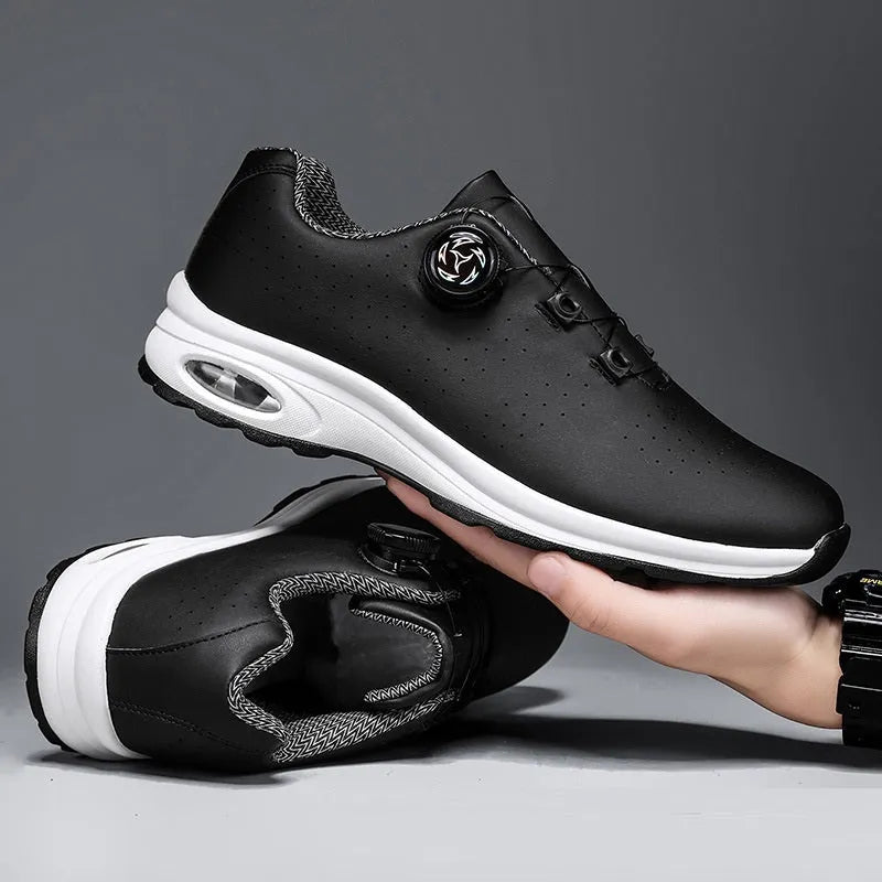 Women's black and white mesh casual tennis shoes with cross shoulder straps and composite soles