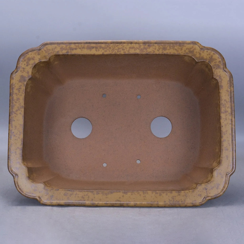 Purple sand rectangular segment mud flowerpot in modern style for floor-standing indoor use.