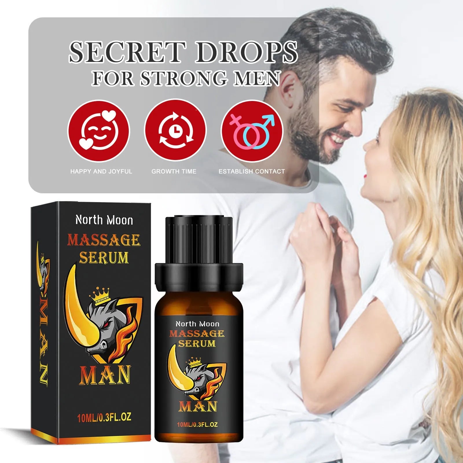 10ml men's body care essential oil bottle with ginger root oil and vitamin E for external massage