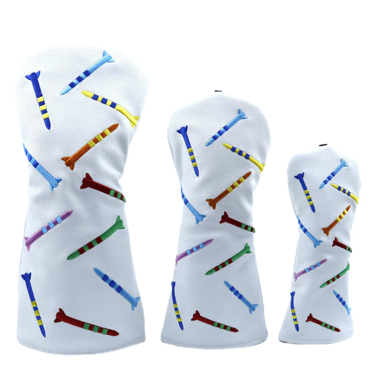 Black and white golf practice pole sets in three sizes for training and fitness