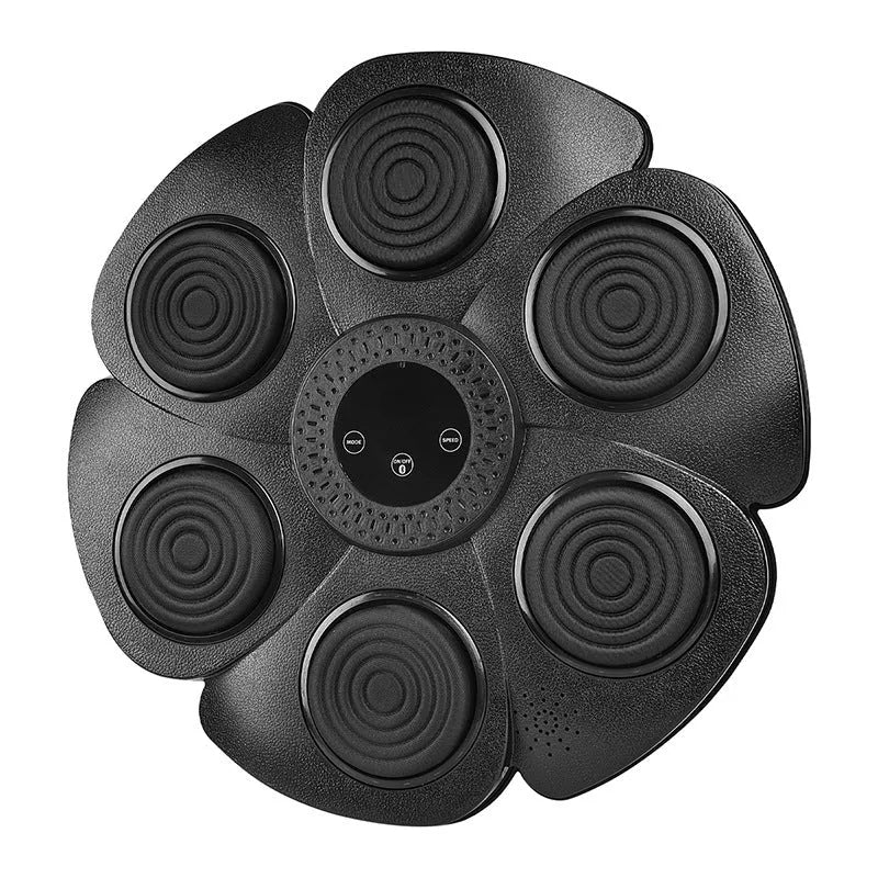 Black smart boxing machine wall target with LED lights and half finger boxing gloves for indoor training