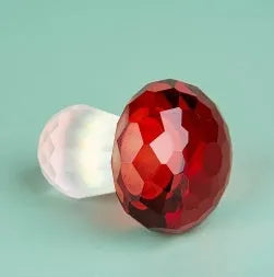 Crystal mushroom decorative ornament in modern simple geometry style measuring 40mm by 53mm