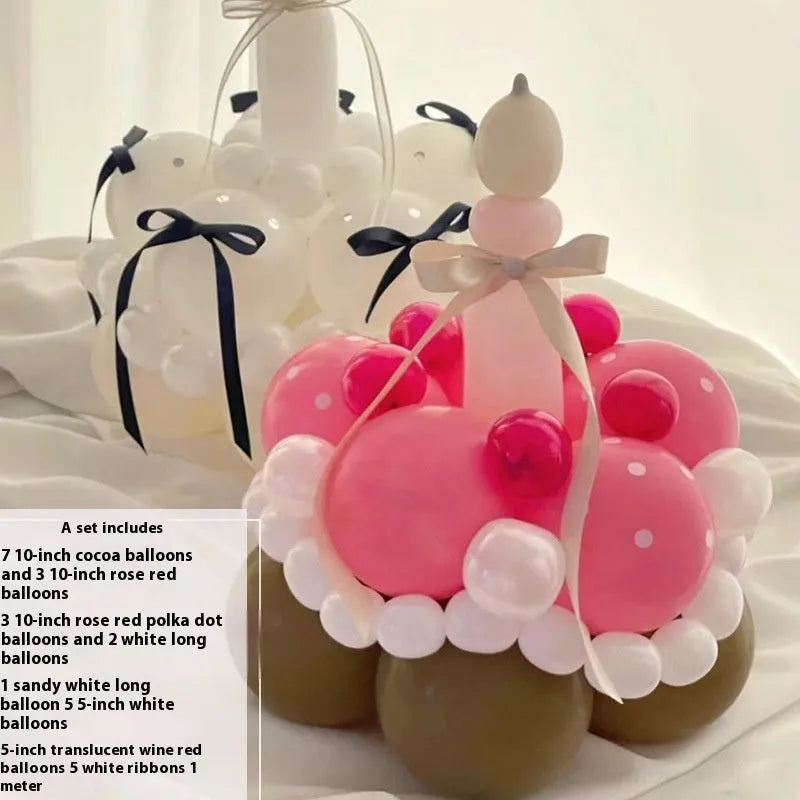 Balloon bouquet DIY kit for cake decoration with round balloons and ten style options