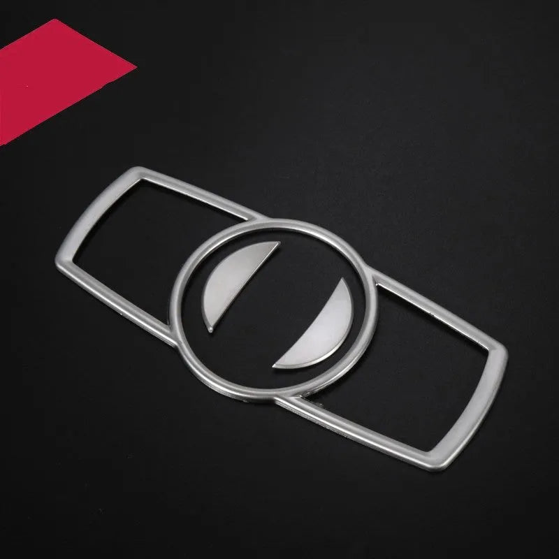Silver ABS plastic decorative sticker for BMW headlight switch frame on dashboard