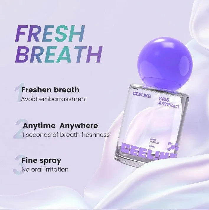 20ml probiotic oral care spray bottle measuring 4.7x4.7x10cm with spray nozzle