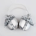 Gothic cross design hard resin cover for Apple AirPods Max headphones in silver colour