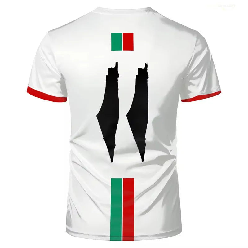 3D printed football t-shirt in black spandex with stereo pattern and half sleeves