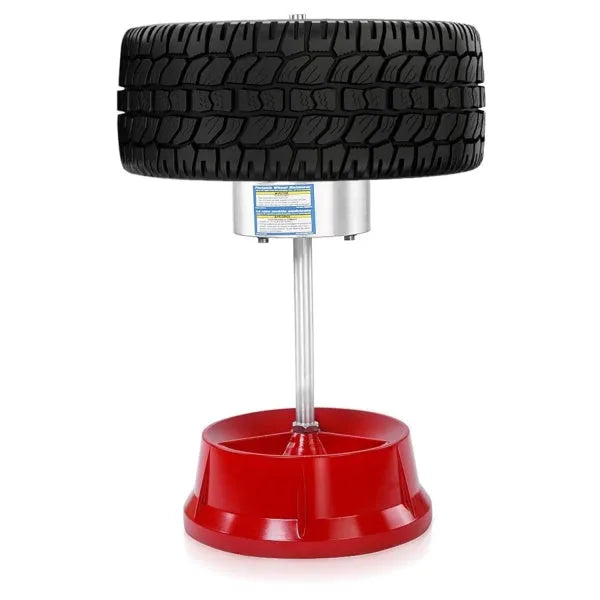 Portable wheel balancer with aluminium head and enamel-finished base for tyre balancing