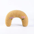 Cat sleeping mat with U-shaped neck pillow in moon and question mark styles
