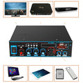 Black BT-309A-A dual-purpose power amplifier with Bluetooth, front panel controls, and wire clamp connections