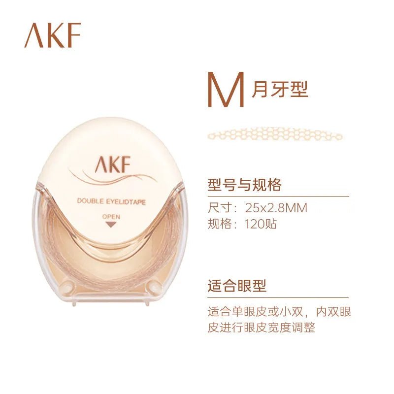 Pack of invisible lace double eyelid stickers showing Crescent and Olive shape options.
