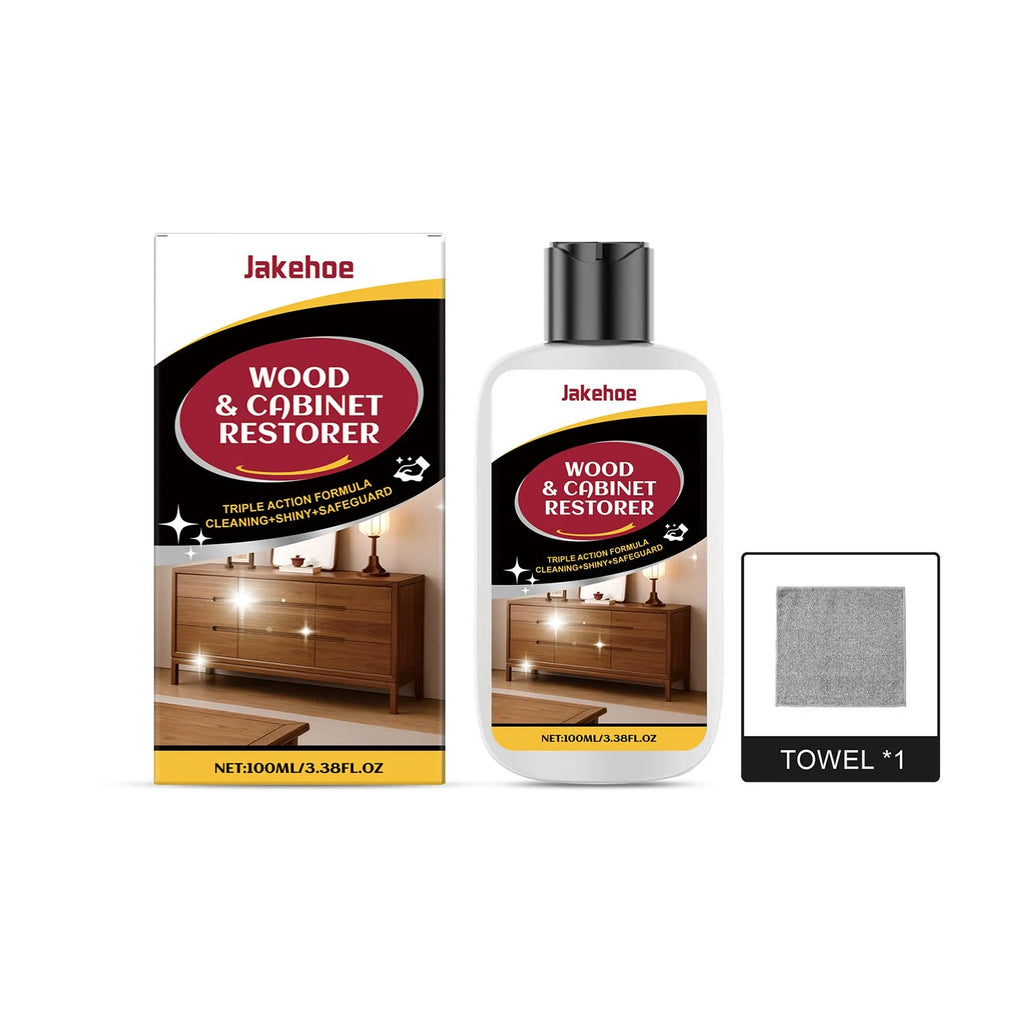Wood furniture scratch care agent in 100ml bottle with 20x20cm application cloth for surface maintenance