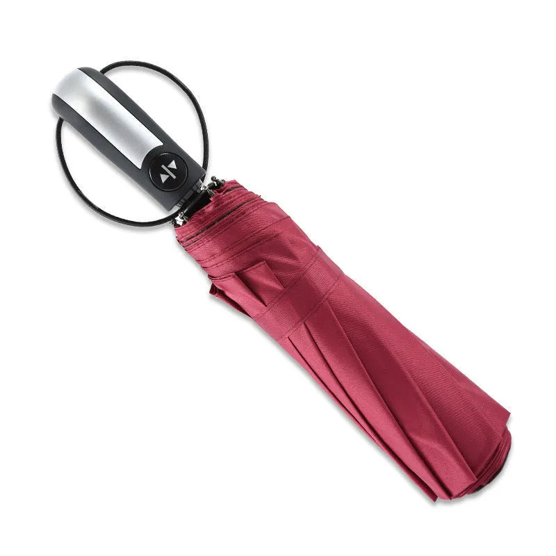 Large black business promotional umbrella with automatic opening and steel rib construction
