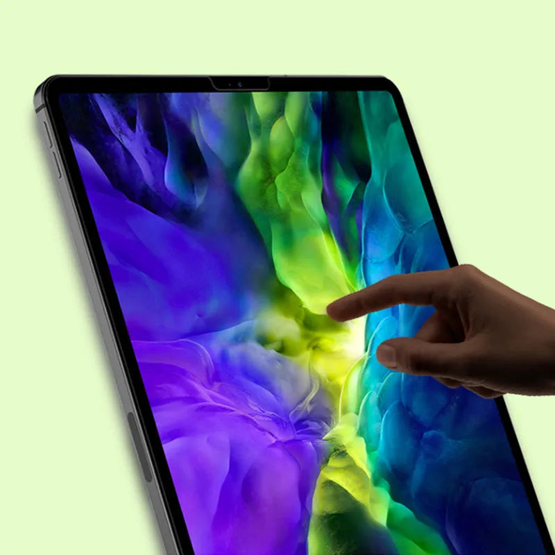 Magnetic detachable writing film for iPad on a tablet, showing application tools.