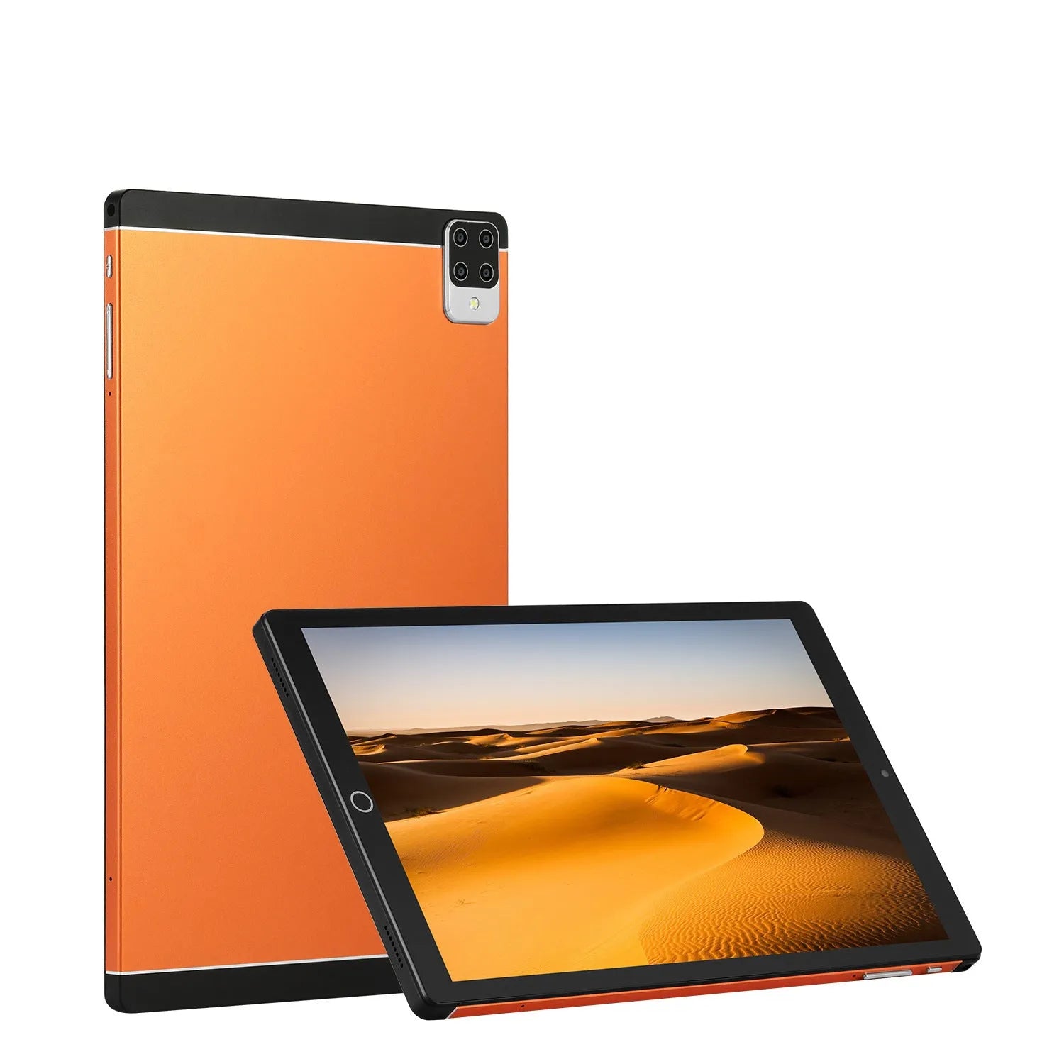 Android 15 tablet with 11.6-inch screen in green, blue, black, or orange colours, showing dual SIM and GPS features.