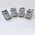 Grey pet shoes for big dogs with breathable mesh upper, reflective tape, and rubber diamond outsole, sizes 1-8