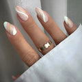 Plaid pattern plastic nail stickers in JF0518 jelly glue colour with medium drop shape wearable armour designs