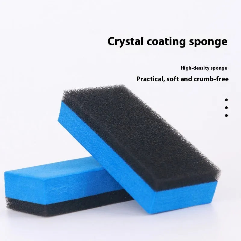 Car repair wax kit showing bottles of A wax and B wax with a frosted sponge mop for paint scratch removal and polishing.