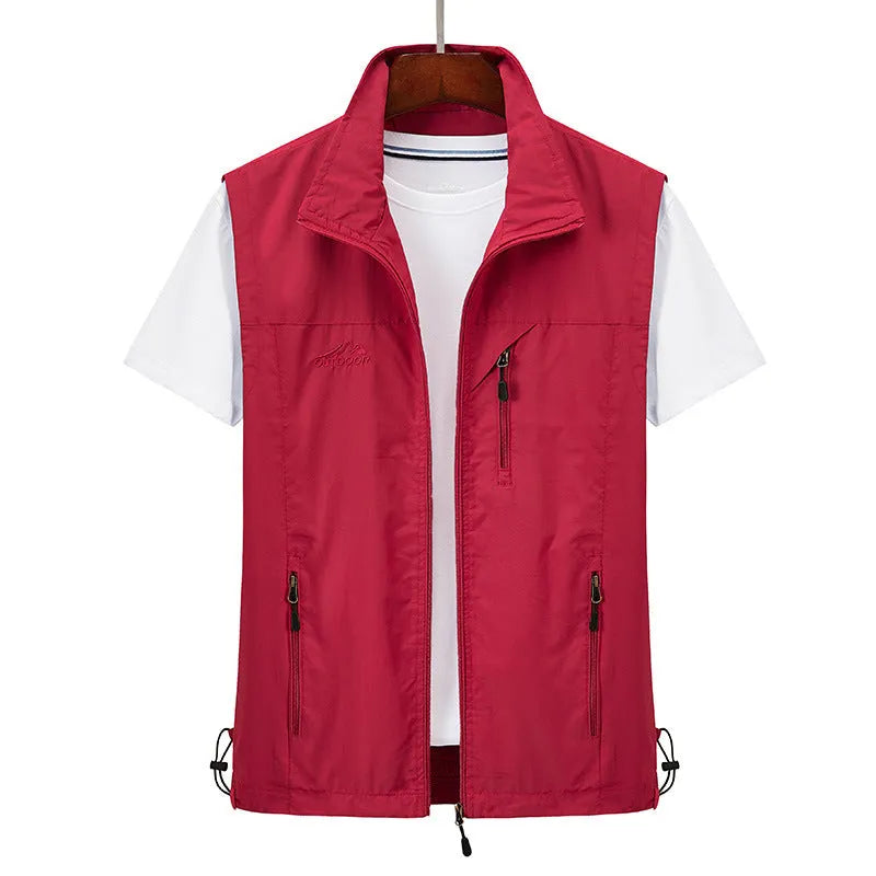Men's rabbit fur waistcoat vest with hood in slim fit design showing colour options