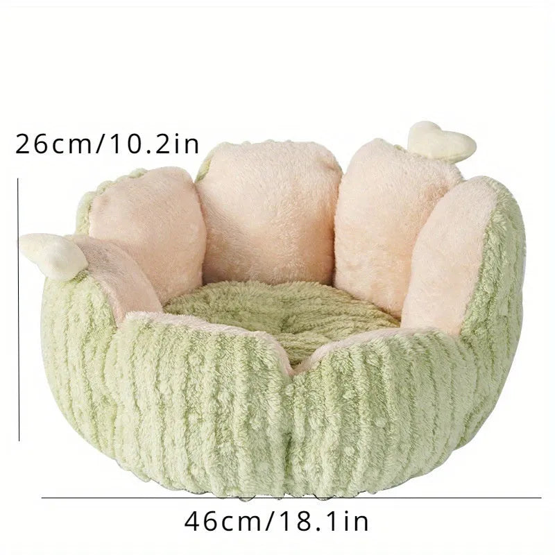 Purple cactus design cat litter kennel bed for indoor cats and small dogs